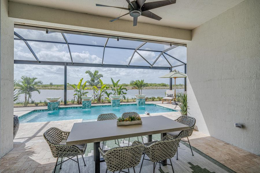 2D floor plan layout for the Willow Signature by GHO Homes in Belterra, Port St. Lucie, FL (Image 43).