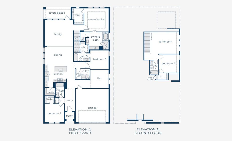 2D floor plan layout for the Frederic by Normandy Homes in Estates at Stacy Crossing, McKinney, TX (Image 3). 2D floor plan layout for the Frederic by Normandy Homes in Estates at Stacy Crossing, McKinney, TX (Image 3).