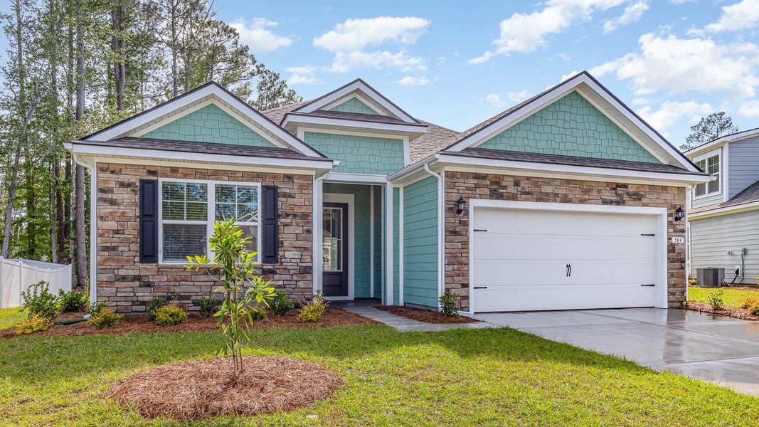 Front exterior of a new home in Lochaven, Conway, SC, highlighting curb appeal (Image 2). Front exterior of a new home in Lochaven, Conway, SC, highlighting curb appeal (Image 2).
