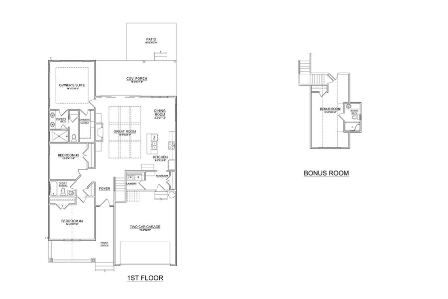 2D floor plan layout of this home in Riverside Cove, Wilmington, NC (Image 3).