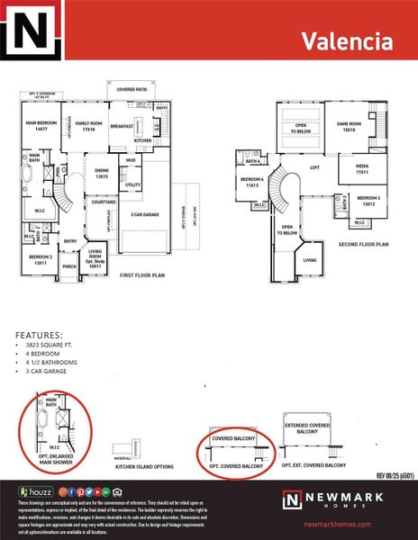 2D floor plan layout of this home in Legacy Prairie at Katy Court 60', Katy, TX (Image 4).