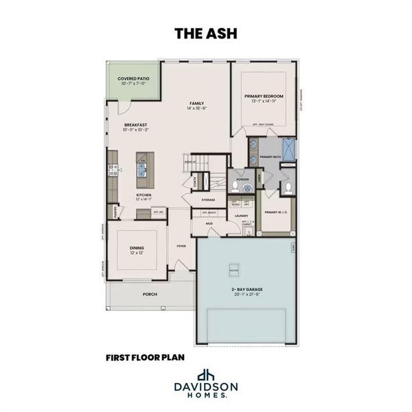 2D floor plan layout of this home in Parks at Foster Crossing, Anna, TX (Image 3).