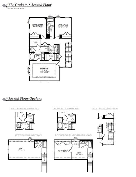 2D floor plan layout for the Graham by Eastwood Homes in Chandler Ridge, McLeansville, NC (Image 4).