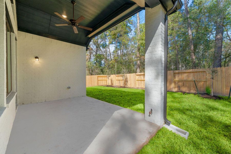 Exterior details and patio area of a home in The Woodlands Hills, Willis (Image 2). Exterior details and patio area of a home in The Woodlands Hills, Willis (Image 2).