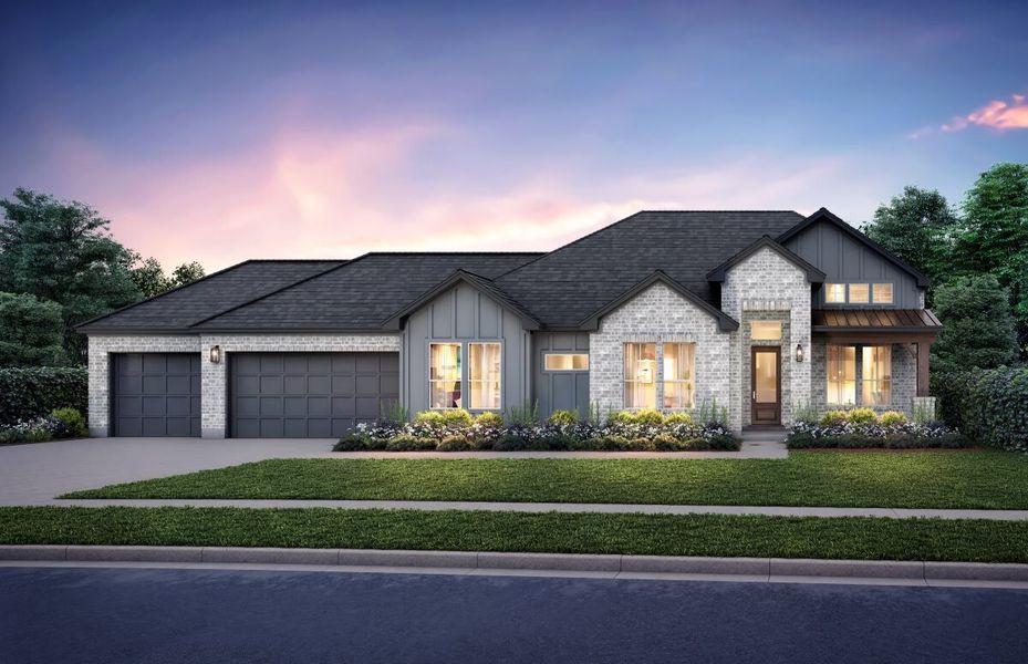 Representative exterior photo of a completed home built from the Layla by Jamestown Estate Homes in Lakeview, Waller, TX (Image 1).
