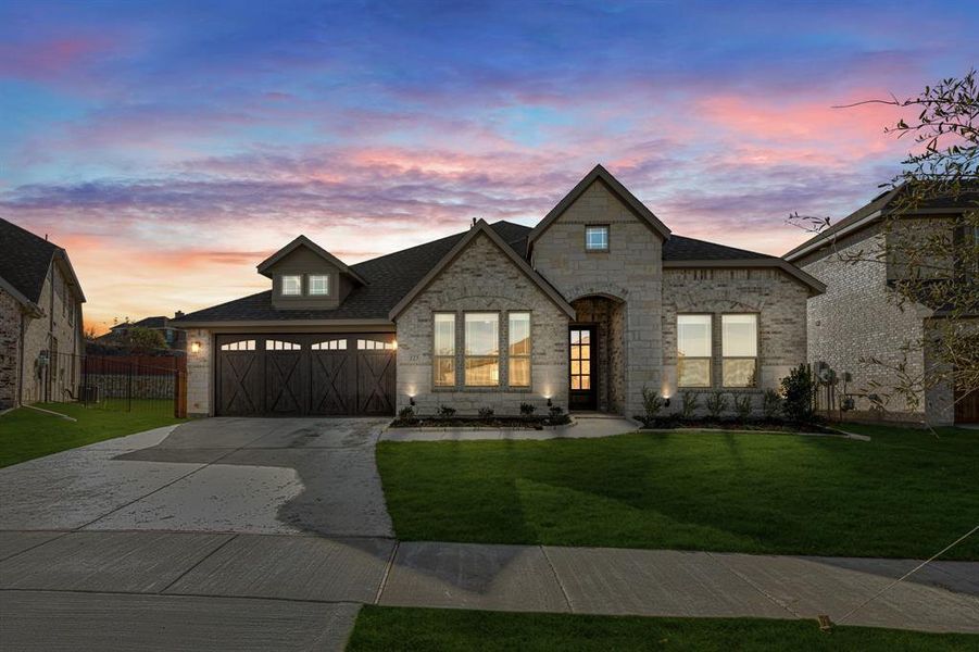 Front exterior of a new home in The Enclave at Parks of Aledo, Aledo, TX, highlighting curb appeal (Image 24).