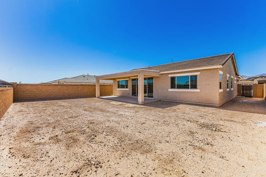 Exterior details and patio area of a home in Forté at Granite Vista, Waddell (Image 4).