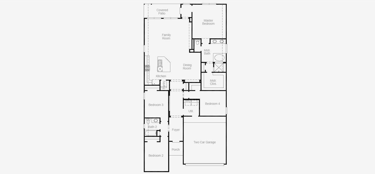 2D floor plan layout for the Austwell by Coventry Homes in Chaparral Park, Oak Point, TX (Image 3).