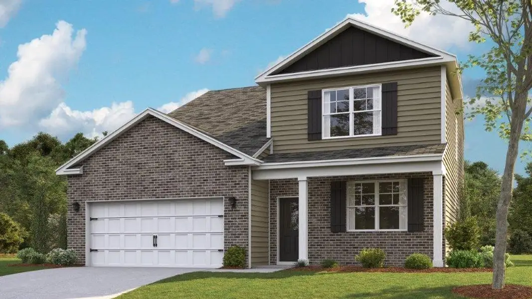 Front exterior of a new home in Fieldcrest Acres, Blountville, TN, highlighting curb appeal (Image 1).