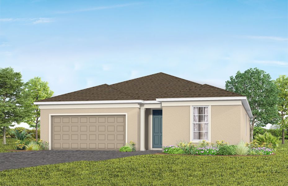 Representative exterior photo of a completed home built from the Palmary by Del Webb in Del Webb Lakehaven, Clermont, FL (Image 2).