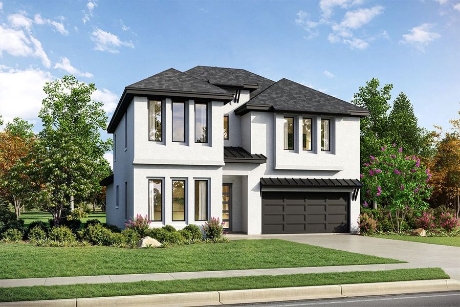 Representative exterior photo of a completed home built from the Newport by Landon Homes in Lexington Frisco, Frisco, TX (Image 1). Representative exterior photo of a completed home built from the Newport by Landon Homes in Lexington Frisco, Frisco, TX (Image 1).
