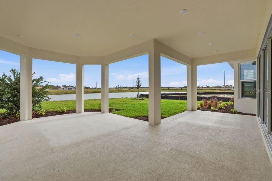 Exterior details and patio area of a home in Esplanade at Wiregrass Ranch, Wesley Chapel (Image 4).