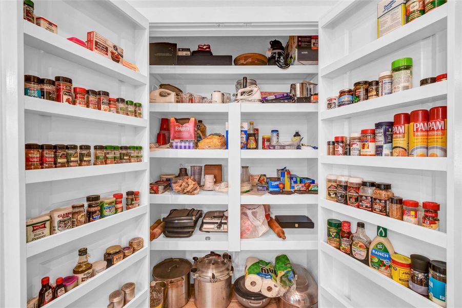 Double door pantry with built in spice cabinets Double door pantry with built in spice cabinets