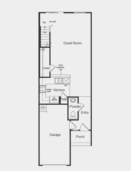 2D floor plan layout for the Plan 1359 Modeled by KB Home in Richland Reserve, Raleigh, NC (Image 3).