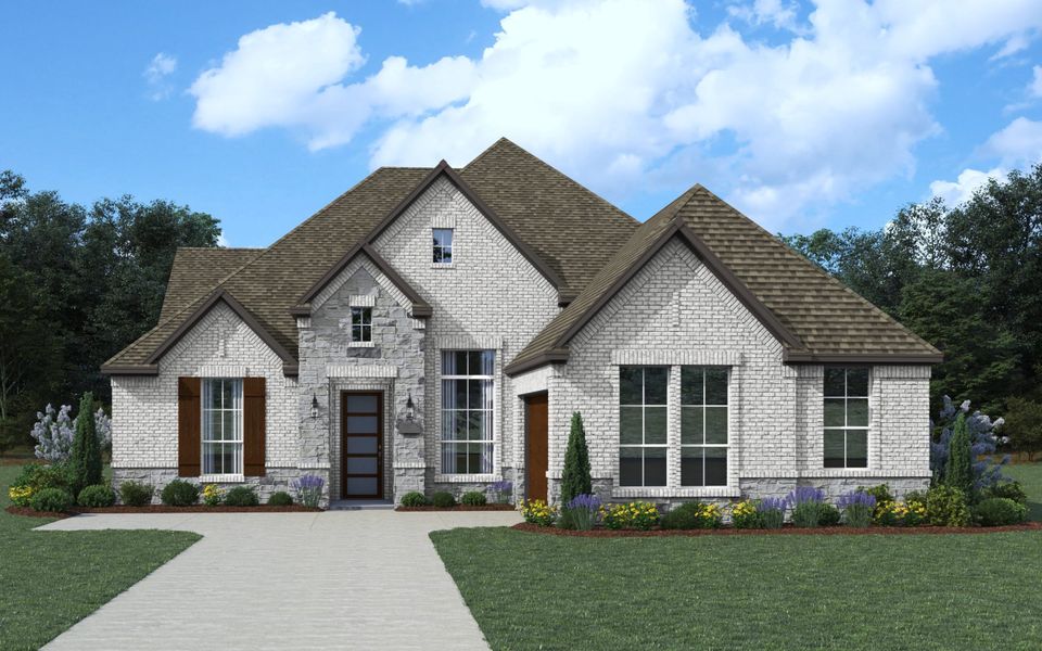 Representative exterior photo of a completed home built from the Springport II – 65' by Chesmar Homes in The Grove Frisco, Frisco, TX (Image 2).