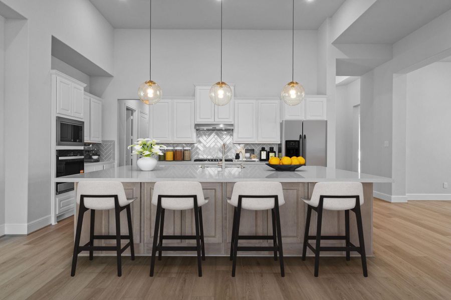 Furnished interior view inside a new home in Valencia 70', Manvel (Image 9).