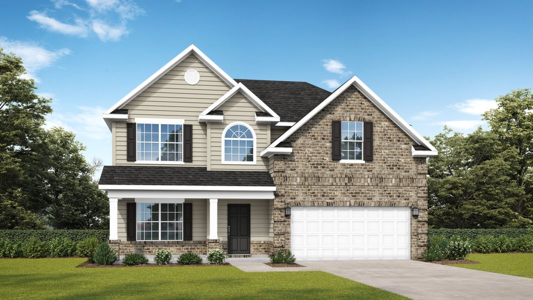 Front exterior of a new home in Tibet Road at Sassafras, Allenhurst, GA, highlighting curb appeal (Image 1). Front exterior of a new home in Tibet Road at Sassafras, Allenhurst, GA, highlighting curb appeal (Image 1).