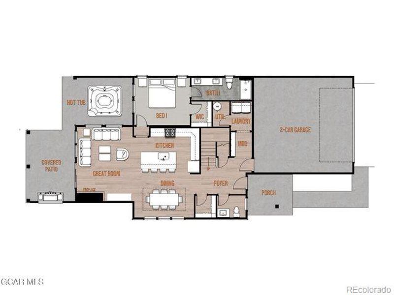 2D floor plan layout of this home in , Granby, CO (Image 3). 2D floor plan layout of this home in , Granby, CO (Image 3).