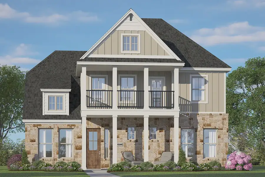 Representative exterior photo of a completed home built from the Sorenstam by Chesmar Homes in Riceland 50's, Mont Belvieu, TX (Image 4). Representative exterior photo of a completed home built from the Sorenstam by Chesmar Homes in Riceland 50's, Mont Belvieu, TX (Image 4).