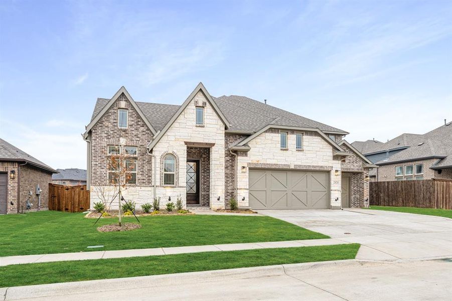 Front exterior of a new home in Villages of Hurricane Creek, Anna, TX, highlighting curb appeal (Image 26).