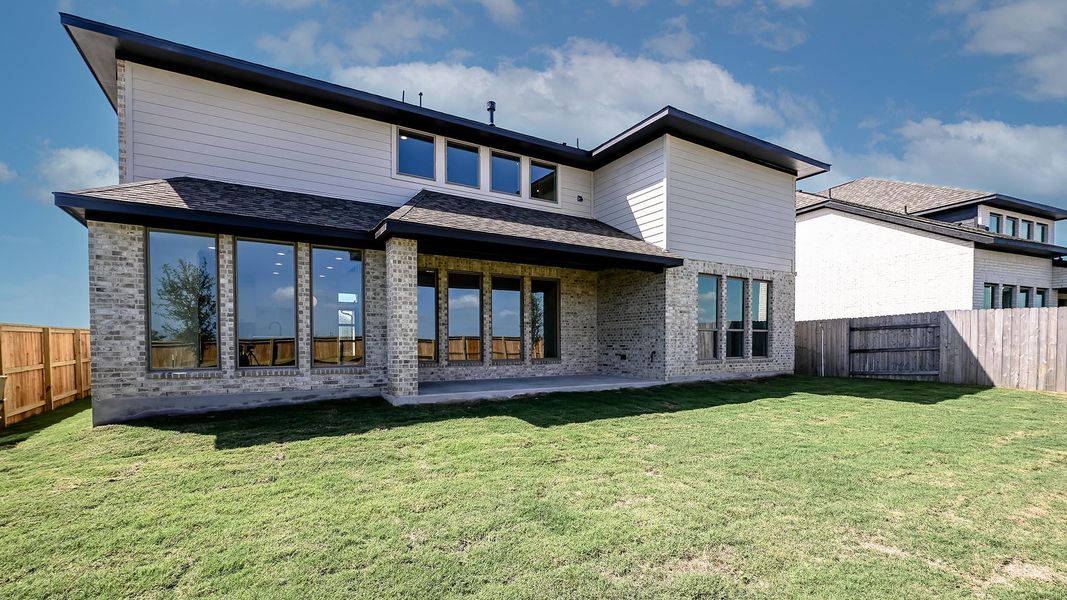 Exterior details and patio area of a home in Crosswinds, Kyle (Image 4).
