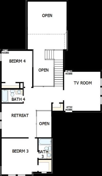 2D floor plan layout of this home in Pecan Square - Gardens, Northlake, TX (Image 3). 2D floor plan layout of this home in Pecan Square - Gardens, Northlake, TX (Image 3).