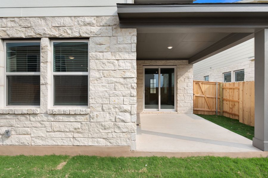 Exterior details and patio area of a home in Park Central, Georgetown (Image 28).