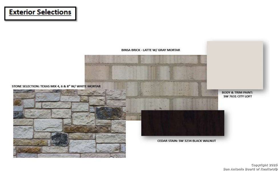 Sample of building materials used in homes in Davis Ranch, San Antonio (Image 5). Sample of building materials used in homes in Davis Ranch, San Antonio (Image 5).