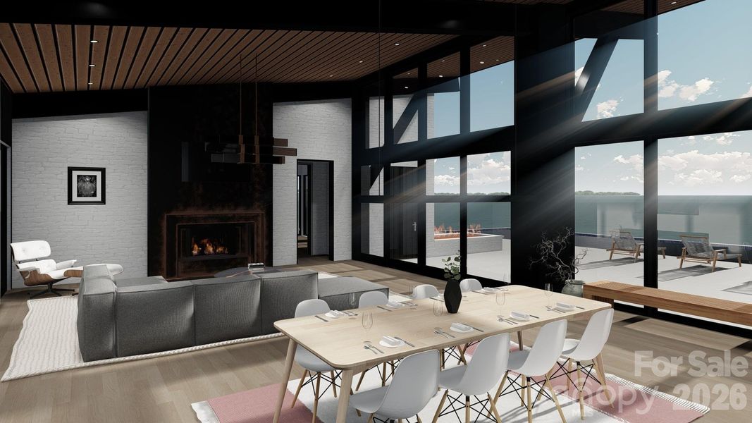 Kitchen eating area rendering