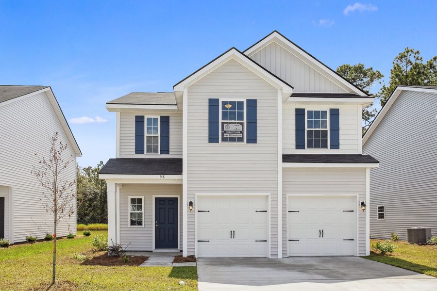 Representative exterior photo of a completed home built from the The Dunham by RTS Homes in Lakeside at Fifteen West, Hinesville, GA (Image 2).