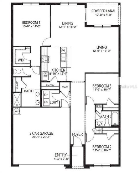2D floor plan layout of this home in Fox Branch, Lakeland, FL (Image 4). 2D floor plan layout of this home in Fox Branch, Lakeland, FL (Image 4).