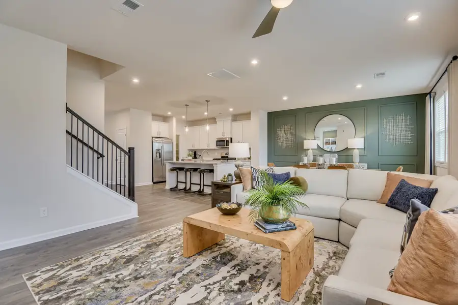 Family Room, Dining Area and Kitchen