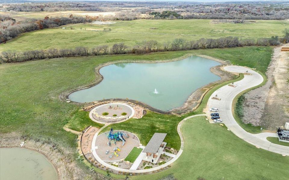 Bird's eye view of a large body of water Bird's eye view of a large body of water