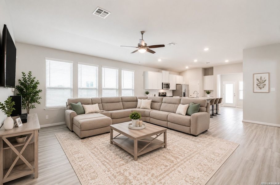 Furnished interior view inside a new home in Remington Ranch, San Antonio (Image 27). Furnished interior view inside a new home in Remington Ranch, San Antonio (Image 27).