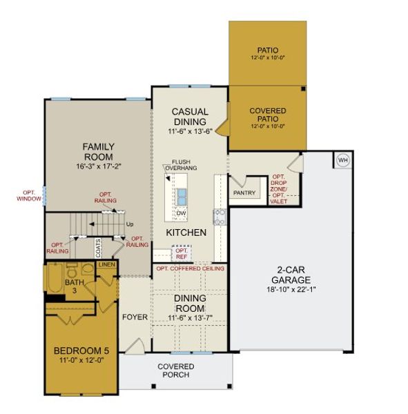 2D floor plan layout of this home in North Lakes at South Lakes, Fuquay Varina, NC (Image 4).
