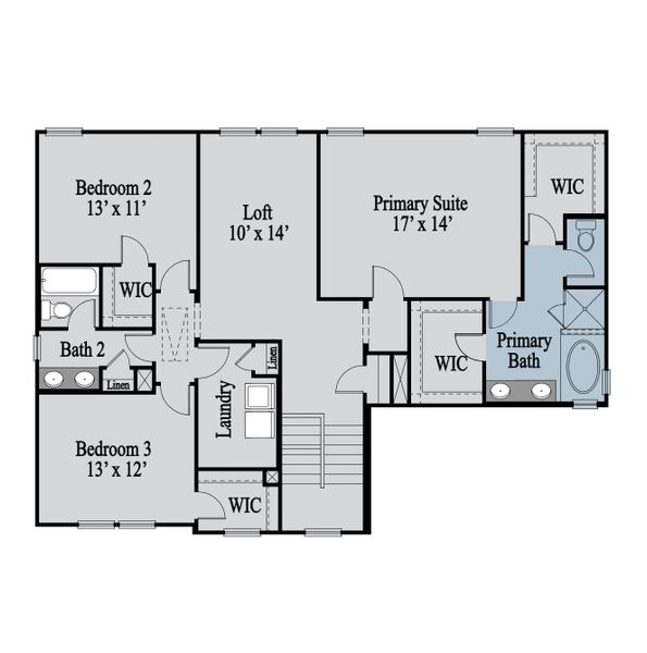 2D floor plan layout of this home in Maddox Landing, Hoschton, GA (Image 6).