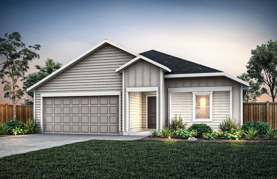 Front exterior of a new home in Alto, San Marcos, TX, highlighting curb appeal (Image 1). Front exterior of a new home in Alto, San Marcos, TX, highlighting curb appeal (Image 1).