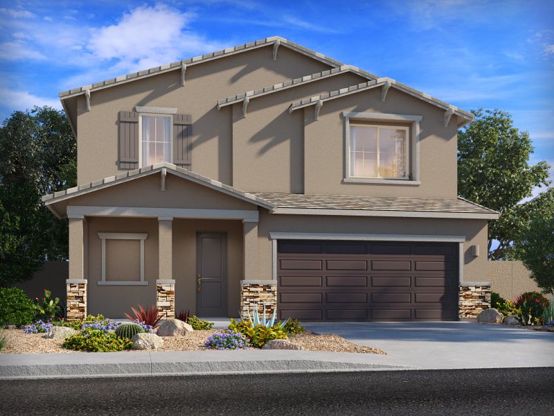 Representative exterior photo of a completed home built from the Moonstone by Meritage Homes in Mandarina - Premier Series, Marana, AZ (Image 12).