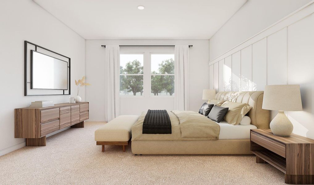 Spacious primary suite (*Artist rendering used for illustration purposes only.)