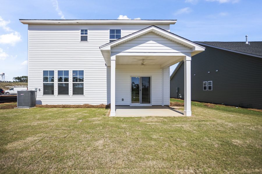 Exterior details and patio area of a home in Providence Station at Trolley Run, Aiken (Image 21).