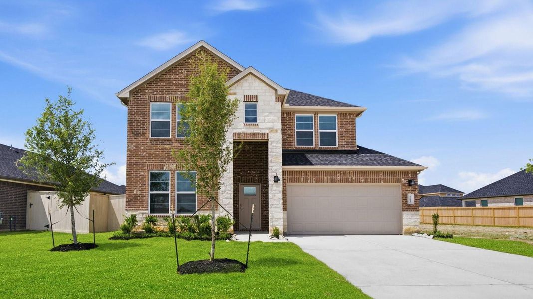 Front exterior of a new home in , League City, TX, highlighting curb appeal (Image 23).