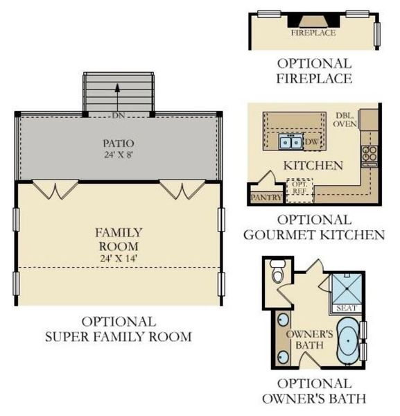 2D floor plan layout of this home in Sweetgrass at Summers Corner, Summerville, SC (Image 4).