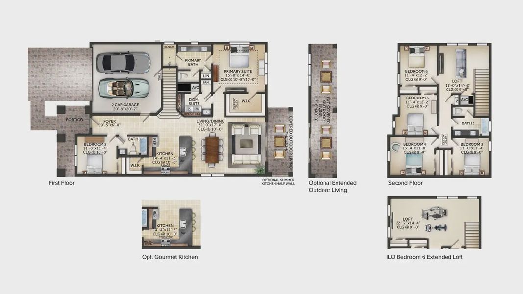 2D floor plan layout for the Tarpon II by Jones Homes USA in Reserve at Twin Lakes, St. Cloud, FL (Image 1).