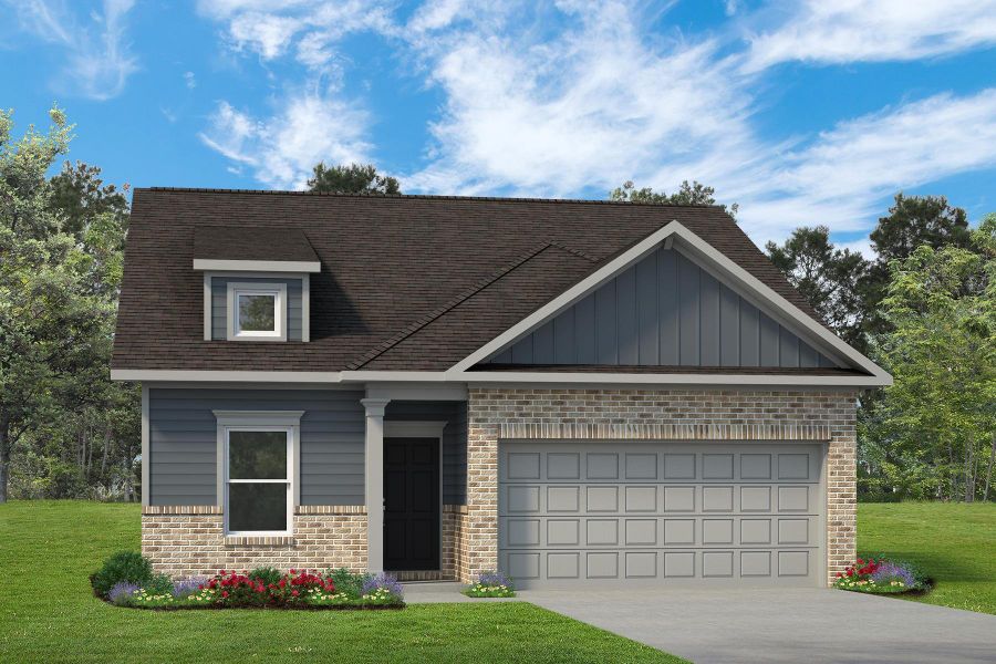 Front exterior of a new home in , Fulshear, TX, highlighting curb appeal (Image 1). Front exterior of a new home in , Fulshear, TX, highlighting curb appeal (Image 1).