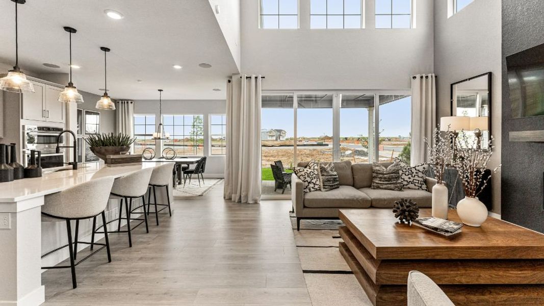 Furnished interior view inside a new home in The Aurora Highlands, Aurora (Image 9). Furnished interior view inside a new home in The Aurora Highlands, Aurora (Image 9).