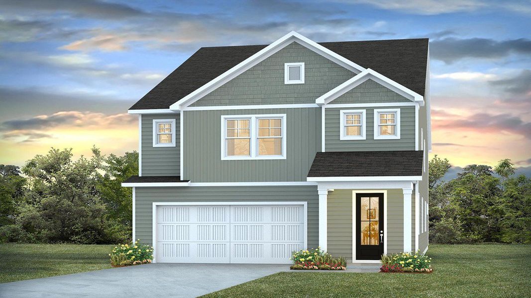 Representative exterior photo of a completed home built from the Iris by D.R. Horton in Berkeley Bay, Ridgeville, SC (Image 3). Representative exterior photo of a completed home built from the Iris by D.R. Horton in Berkeley Bay, Ridgeville, SC (Image 3).