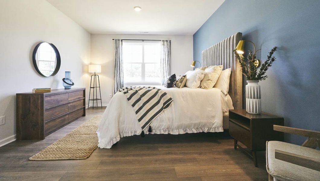 Furnished interior view inside a new home in The Villas at Kinsley, Jamestown (Image 25). Furnished interior view inside a new home in The Villas at Kinsley, Jamestown (Image 25).