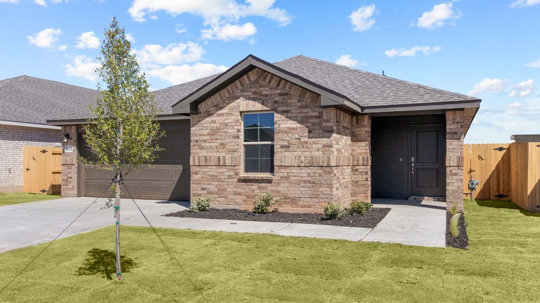 Representative exterior photo of a completed home built from the CAMDEN by D.R. Horton in Homestead at Parks Bell Ranch, Odessa, TX (Image 3).