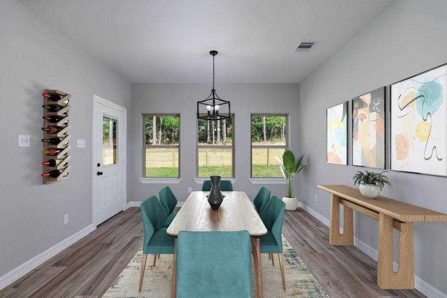 Virtually staged Sample of room