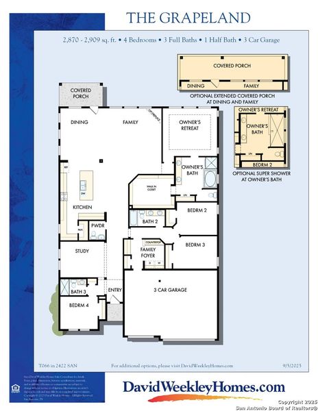 2D floor plan layout of this home in Briggs Ranch – Signature Legacy Series, San Antonio, TX (Image 2).